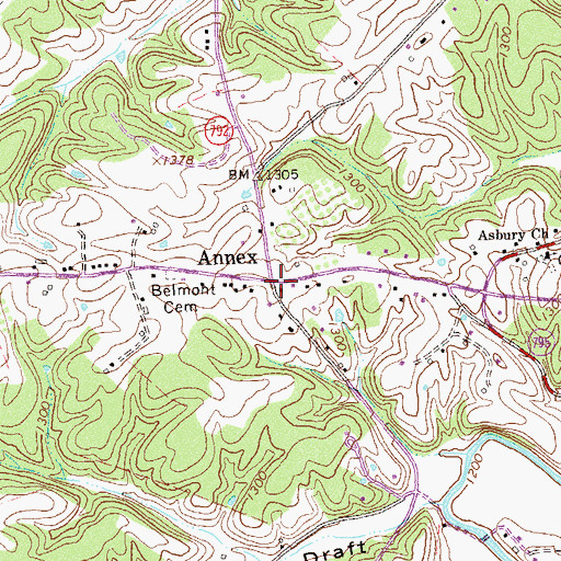Topographic Map of Annex, VA