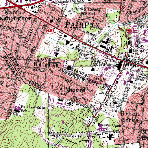 Topographic Map of Ardmore, VA