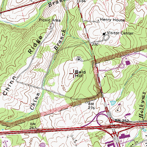 Topographic Map of Bald Hill, VA
