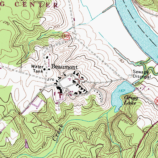 Topographic Map of Beaumont, VA