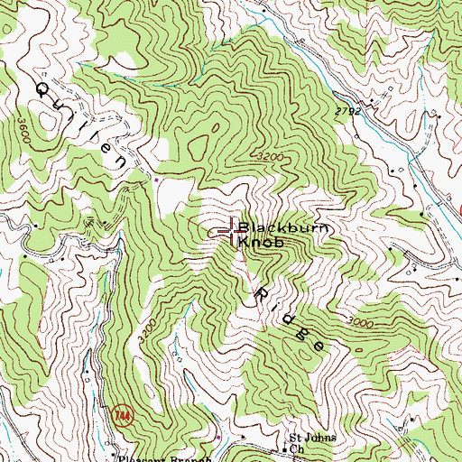 Topographic Map of Blackburn Knob, VA