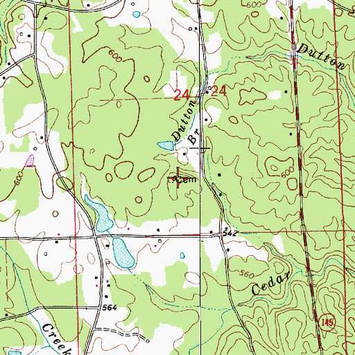 Topographic Map of Davis Cemetery, AL