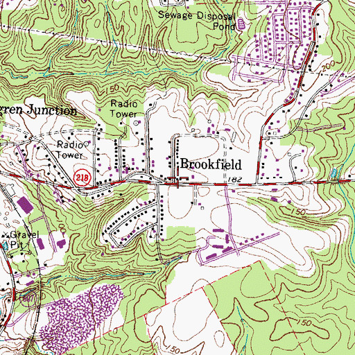 Topographic Map of Brookfield, VA