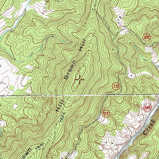 Topographic Map of Brown Hill, VA