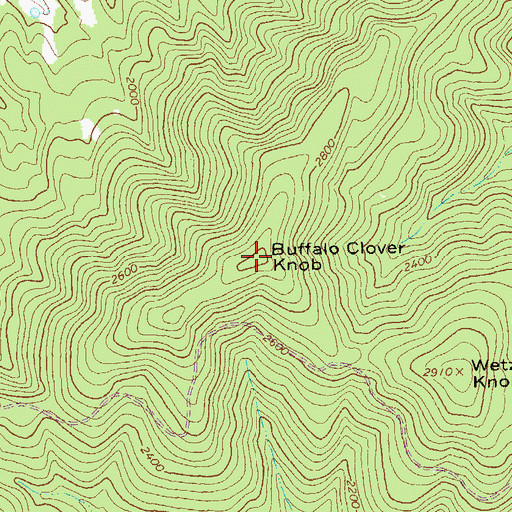 Topographic Map of Buffalo Clover Knob, VA
