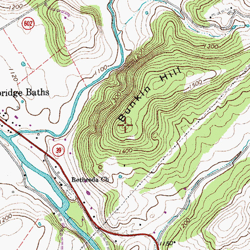 Topographic Map of Bunkin Hill, VA