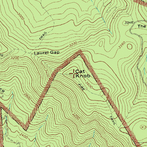 Topographic Map of Cat Knob, VA