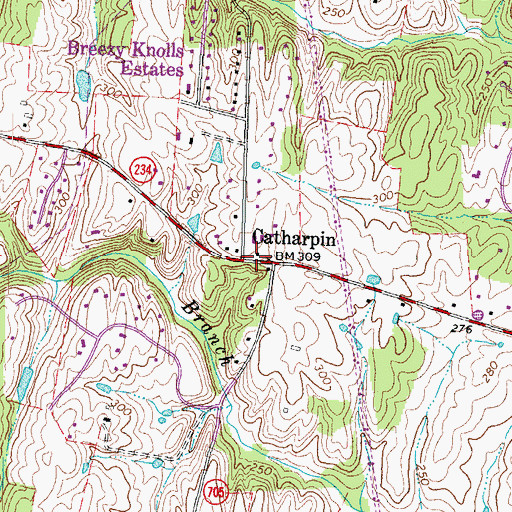 Topographic Map of Catharpin, VA
