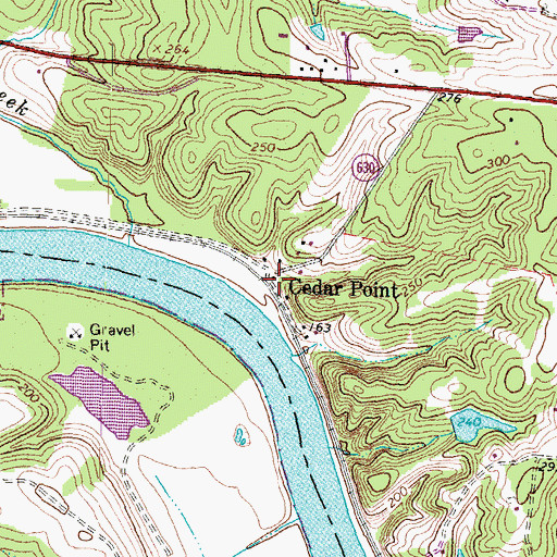 Topographic Map of Cedar Point, VA
