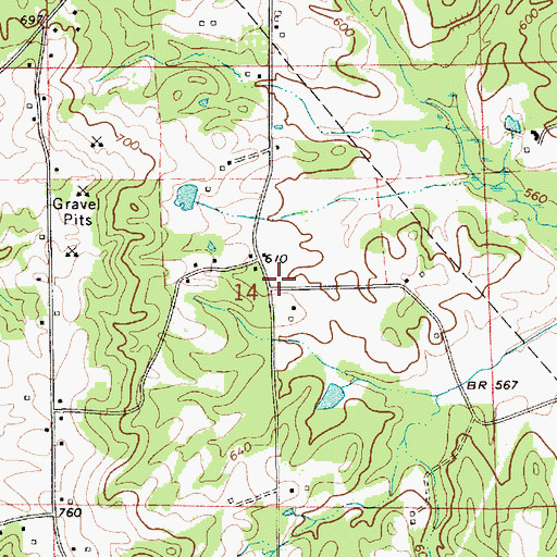 Topographic Map of Eastview Church, AL