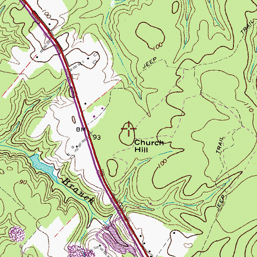 Topographic Map of Church Hill, VA