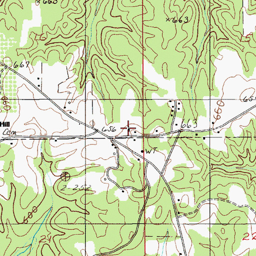 Topographic Map of First Born Church, AL