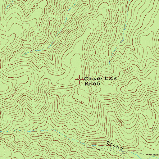 Topographic Map of Clover Lick Knob, VA