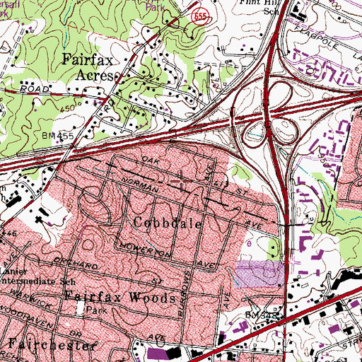 Topographic Map of Cobbdale, VA