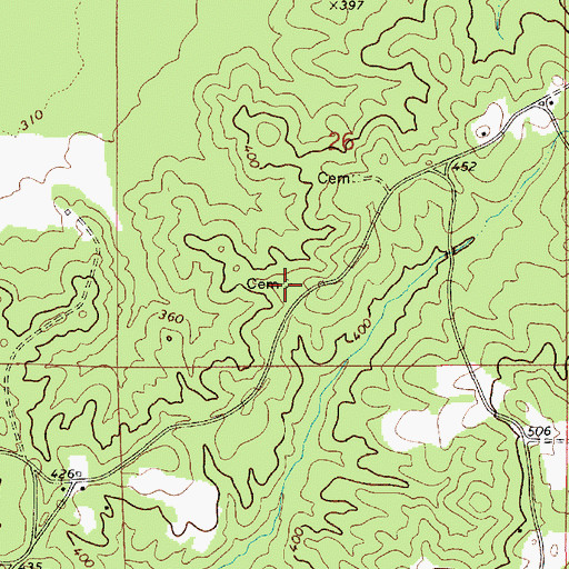 Topographic Map of Foshee Cemetery, AL