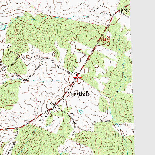 Topographic Map of Cresthill, VA