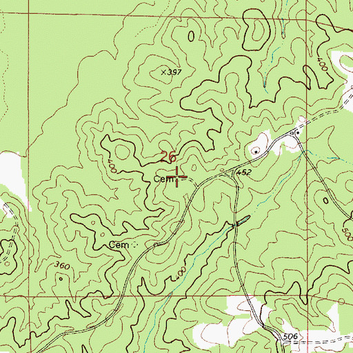 Topographic Map of Foshee Cemetery, AL