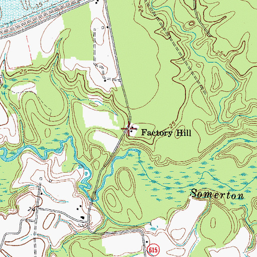 Topographic Map of Factory Hill, VA