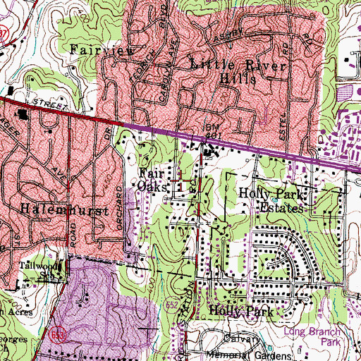 Topographic Map of Fair Oaks, VA