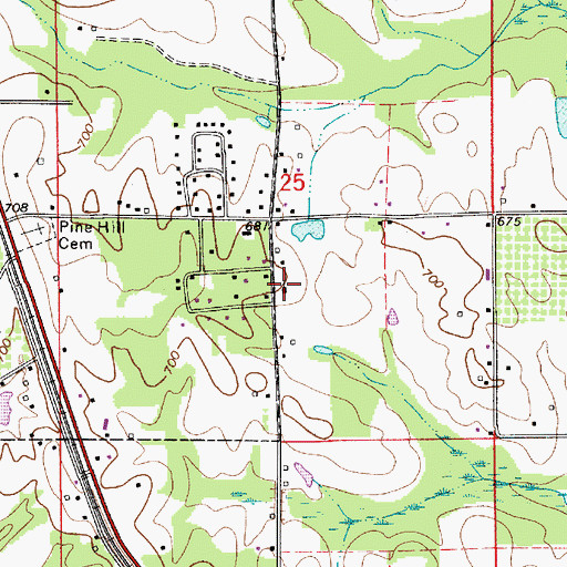 Topographic Map of Jemison Church, AL