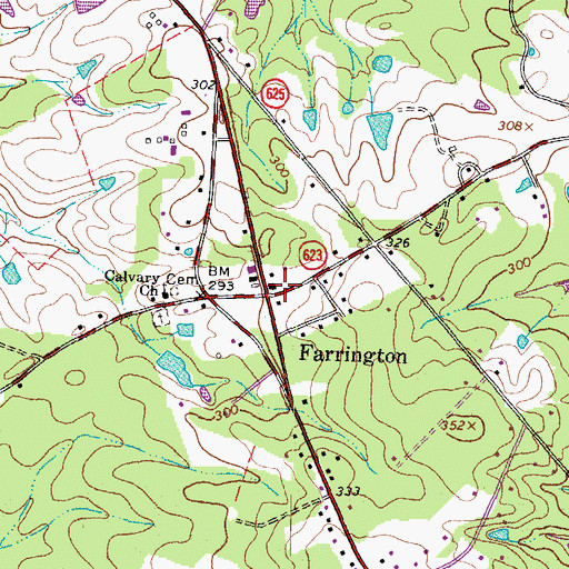 Topographic Map of Farrington, VA