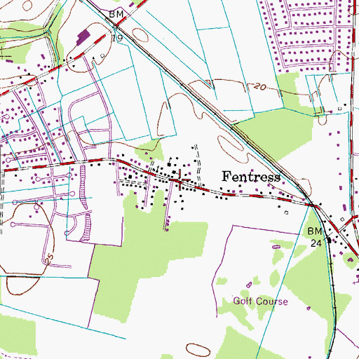 Topographic Map of Fentress, VA