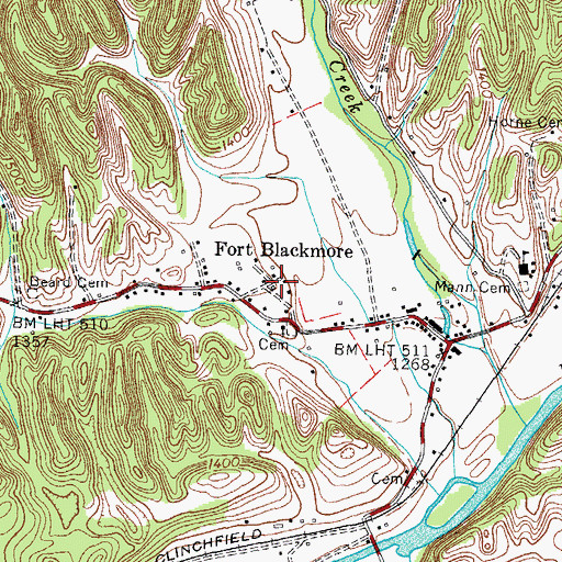 Topographic Map of Fort Blackmore, VA