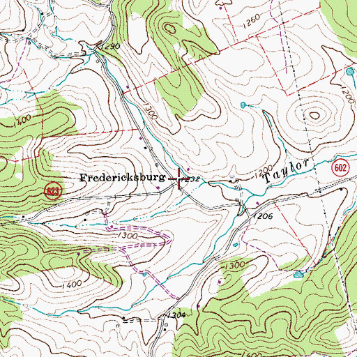 Topographic Map of Fredericksburg, VA