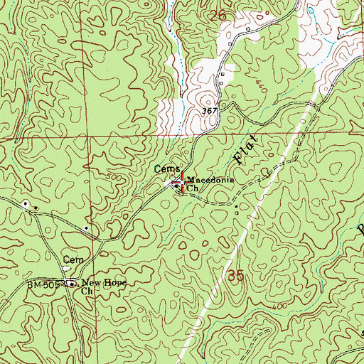 Topographic Map of Macedonia Cemetery, AL