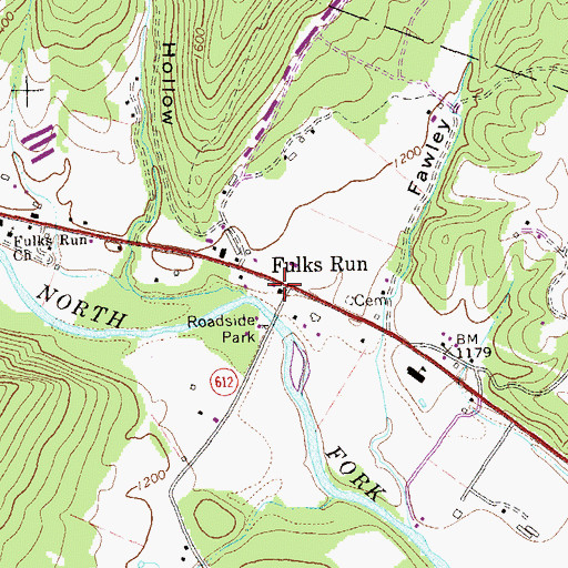Topographic Map of Fulks Run, VA