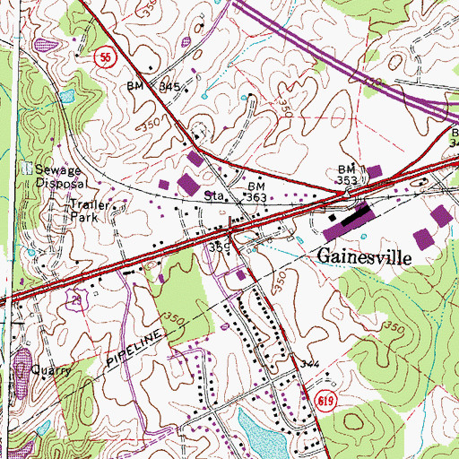 Topographic Map of Gainesville, VA