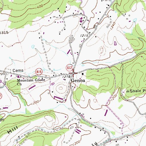 Topographic Map of Genoa, VA