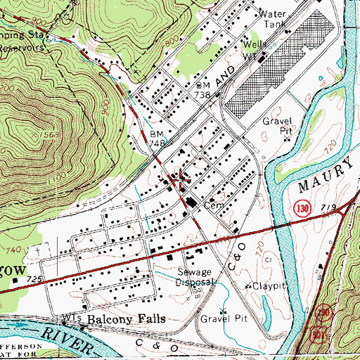 Topographic Map of Glasgow, VA