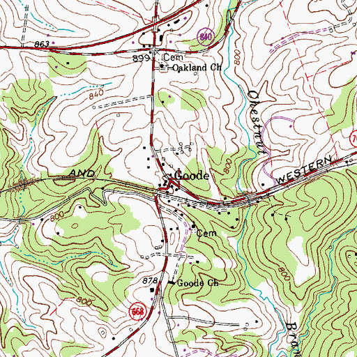 Topographic Map of Goode, VA