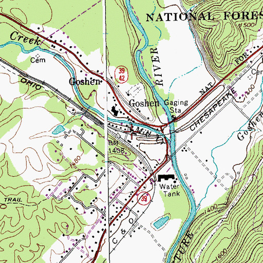Topographic Map of Goshen, VA