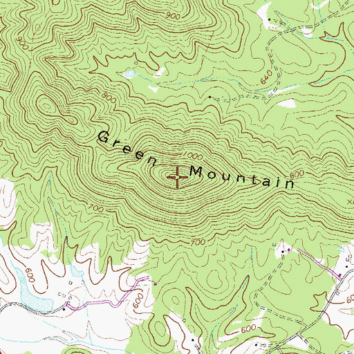 Topographic Map of Green Mountain, VA