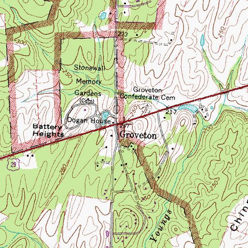 Topographic Map of Groveton, VA