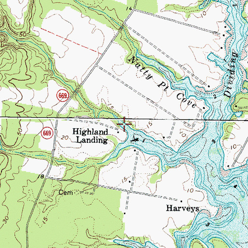 Topographic Map of Highland Landing, VA