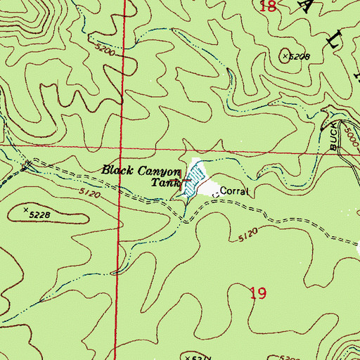 Topographic Map of Black Canyon Tank, AZ