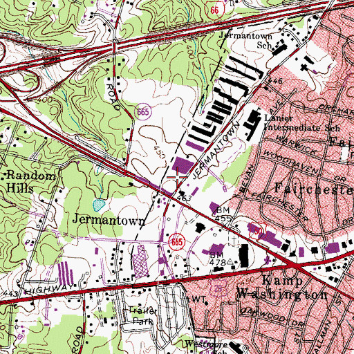 Topographic Map of Jermantown, VA