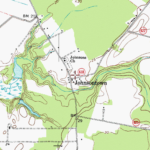 Topographic Map of Johnsontown, VA