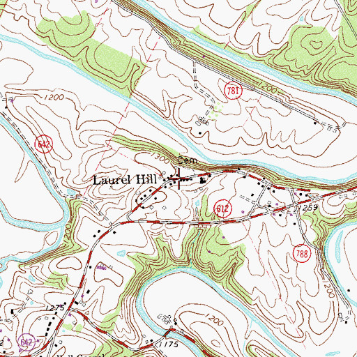 Topographic Map of Laurel Hill, VA