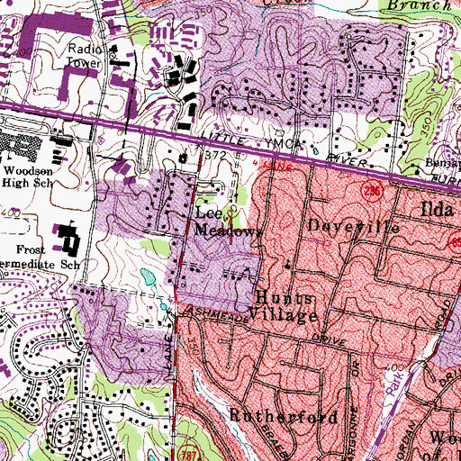 Topographic Map of Lee Meadows, VA
