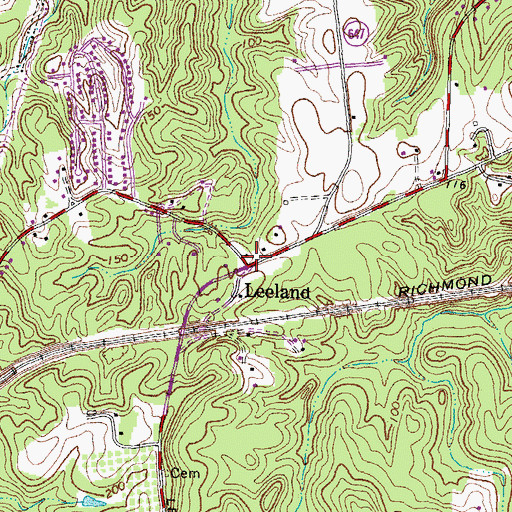 Topographic Map of Leeland, VA