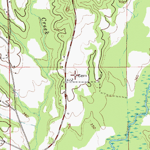 Topographic Map of Reeds Cemetery, AL