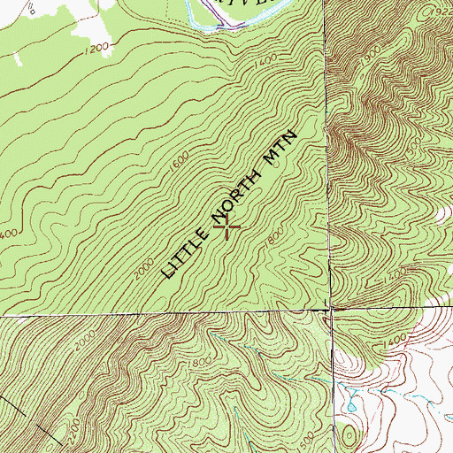 Topographic Map of Little North Mountain, VA