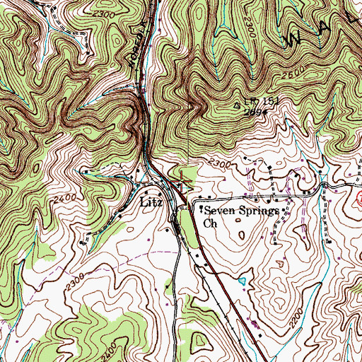 Topographic Map of Litz, VA