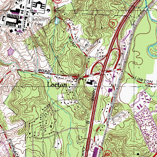 Topographic Map of Lorton, VA
