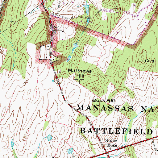 Topographic Map of Matthews Hill, VA