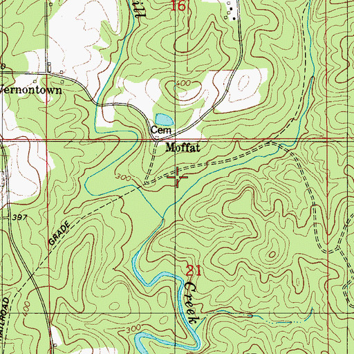 Topographic Map of Friday Cemetery, AL